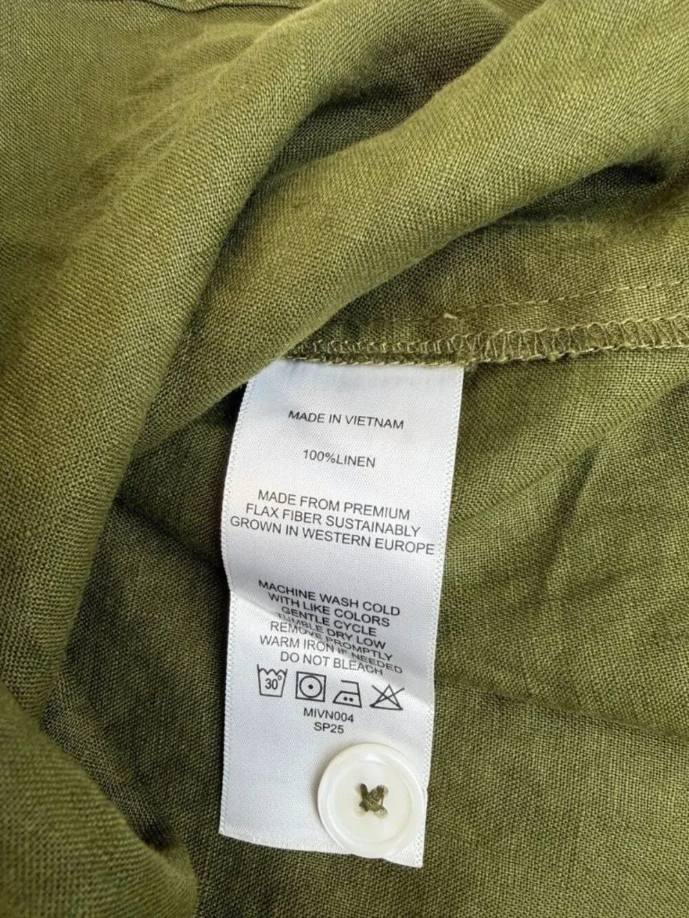 NWT Quince 100% European Linen Button Front Dress Size Small - Picture 6 of 8